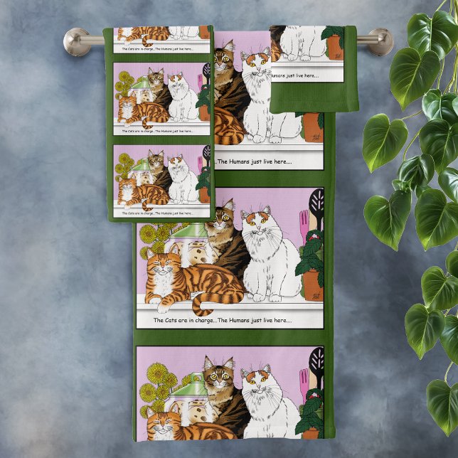 Conjunto De Toalhas Os Gatos estão no comando (Criador carregado)