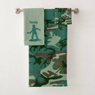 Conjunto De Toalhas Os meninos camuflam o grupo personalizado de