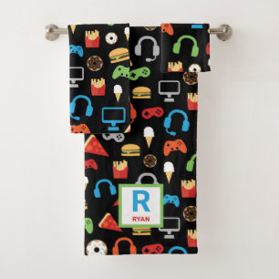 Conjunto De Toalhas Os miúdos personalizaram o teste padrão do Gamer