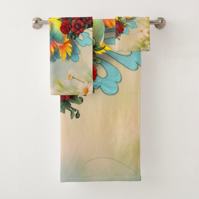 Conjunto De Toalhas Os pássaros bonitos de bom humor. (Insitu)