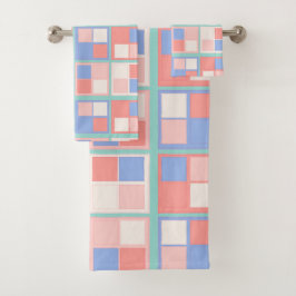 Conjunto De Toalhas Os Quadrados Quadricolor