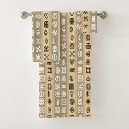 Conjunto De Toalhas Os símbolos de Adinkra do africano listraram o