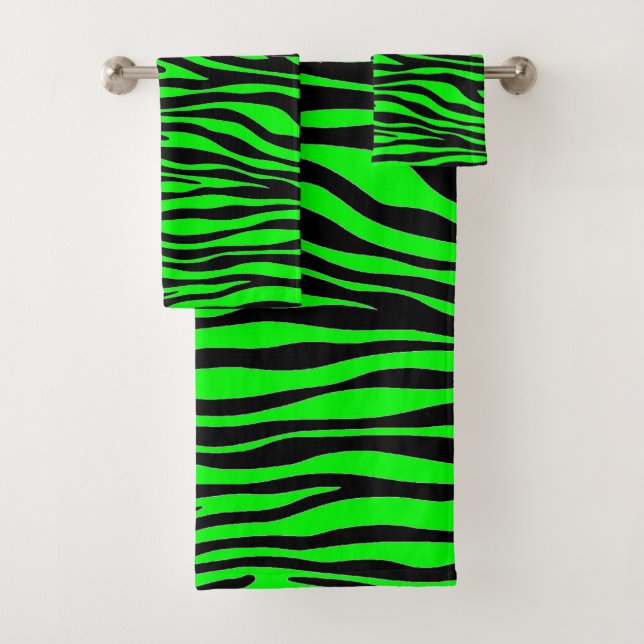 Conjunto De Toalhas Ótima combinação de cores Zebra Verde limão (Insitu)