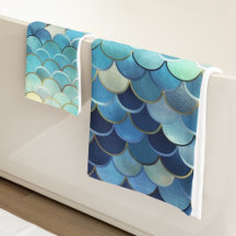 Ouro de Fundo do Padrão Azul Céu em Escala de Peix