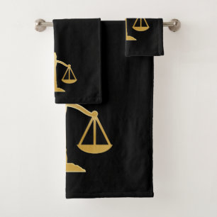 Conjunto De Toalhas Ouro do Tema da Lei de Justiça
