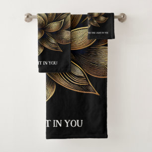 Conjunto De Toalhas Ouro Elegante Lotus Flor em Mim...