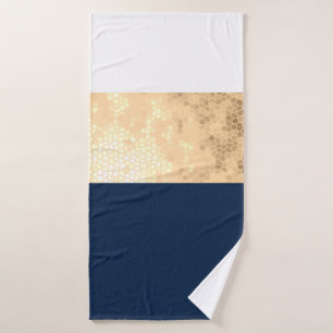 Conjunto De Toalhas ouro fino elegante, azul marinho, listras brancas