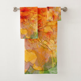 Conjunto De Toalhas Ouro Marigold Flower Watercolor