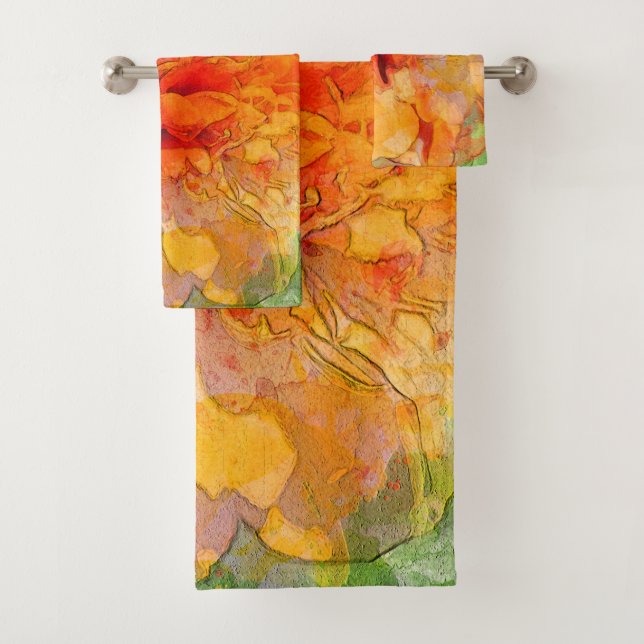 Conjunto De Toalhas Ouro Marigold Flower Watercolor (Insitu)