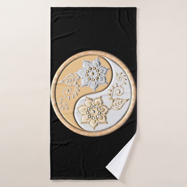 Conjunto De Toalhas Ouro & Prata Yin Yang  (Toalha de Banho)