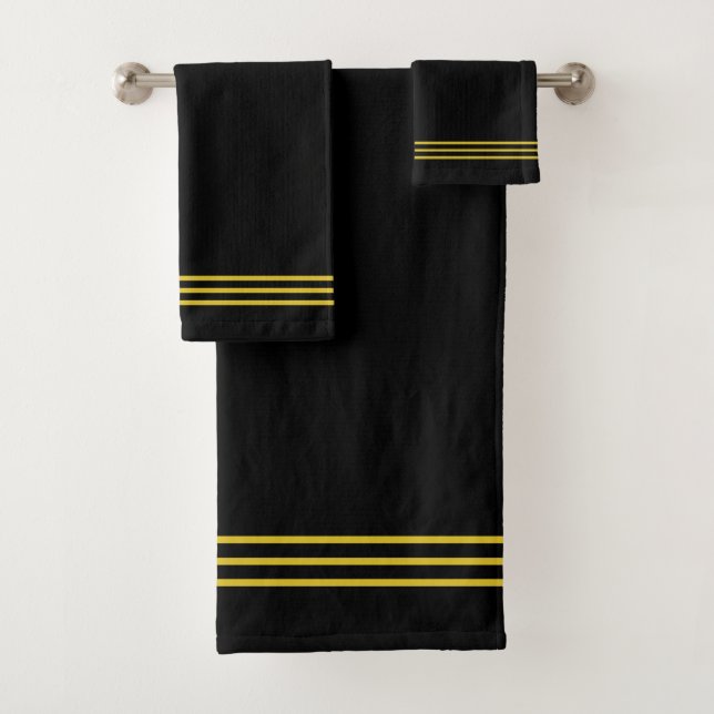 Conjunto De Toalhas Ouros em preto (Insitu)
