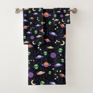 Conjunto De Toalhas OVNI de Alienígena no Espaço