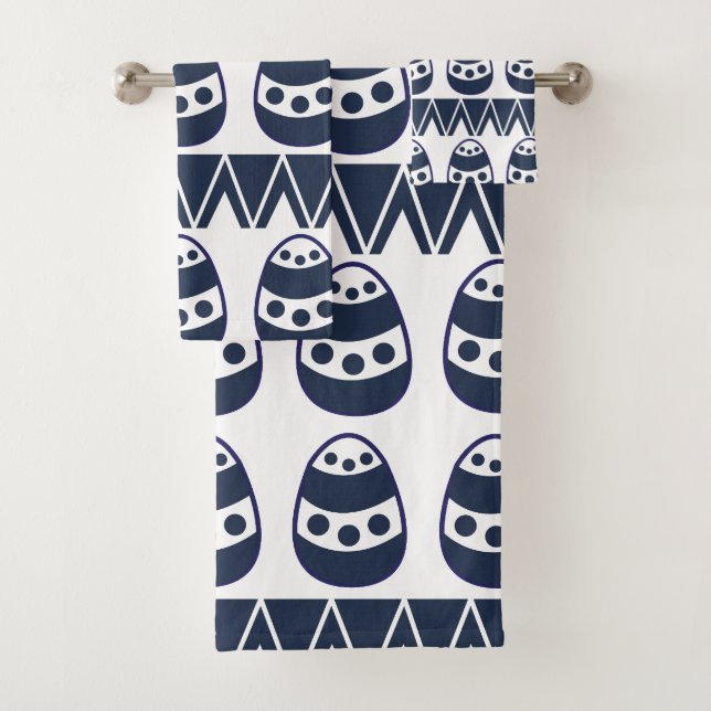 Conjunto De Toalhas Ovos de Páscoa Listras Chevron Feliz Páscoa Padrão (Insitu)
