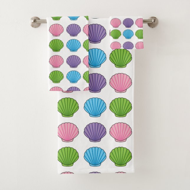 Conjunto De Toalhas Pacote de Seashell Colorido de Pastel (Insitu)