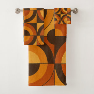 Conjunto De Toalhas Padrão Abstrato Geométrico Moderno de Meados do Sé