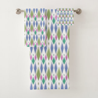 Conjunto De Toalhas Padrão abstrato geométrico simples multicolorido