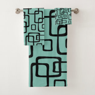 Conjunto De Toalhas Padrão Abstrato Moderno Retro de Meados do Século