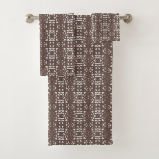 Conjunto De Toalhas Padrão Abstrato Único Marrom