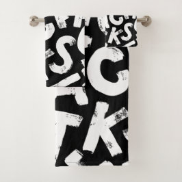 Conjunto De Toalhas Padrão alfabético