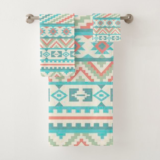 Conjunto De Toalhas Padrão Americano Nativo (Insitu)