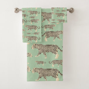Conjunto De Toalhas Padrão Animal Jungle Jaguar