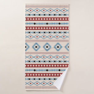 Conjunto De Toalhas Padrão Aztec Blue Black Cream Mixed Motifs