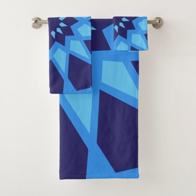 Conjunto De Toalhas Padrão Azul do Marrocos (Insitu)