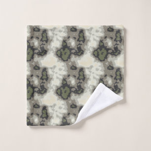 Conjunto De Toalhas Padrão bege de Cinza Verde Abstrato moderno