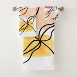 Conjunto De Toalhas Padrão Boho Aquarela  