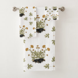 Conjunto De Toalhas Padrão Botânico de Floresta Hedgehog