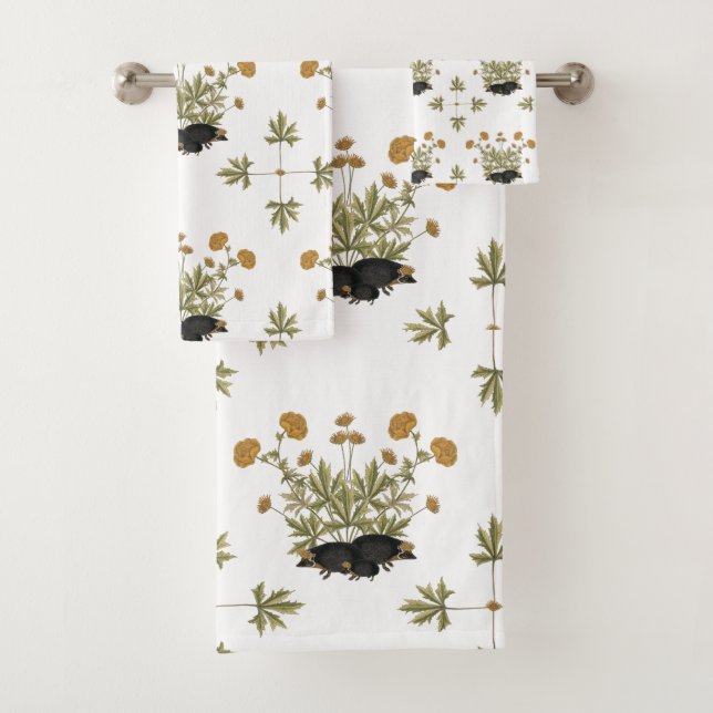 Conjunto De Toalhas Padrão Botânico de Floresta Hedgehog (Insitu)