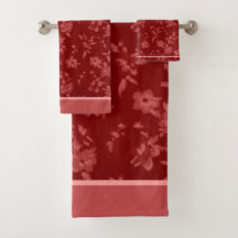 Padrão cinza floral vermelho profundo