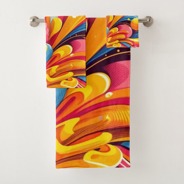 Conjunto De Toalhas padrão colorido (Insitu)