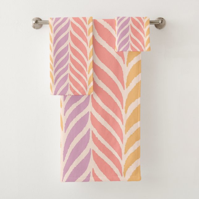 Conjunto De Toalhas Padrão Colorido de Folhas de Palma (Insitu)