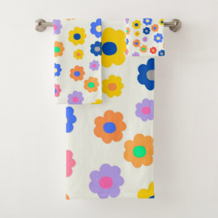 Conjunto De Toalhas Padrão Colorido de Indie de Flor Minúscula Y2K