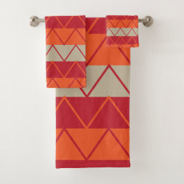 Conjunto De Toalhas Padrão Colorido de Stripe Chevron