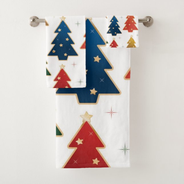 Conjunto De Toalhas Padrão da árvore de Natal (Insitu)