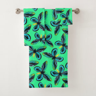 Conjunto De Toalhas Padrão da borboleta de passarinho da Rainha Alexa