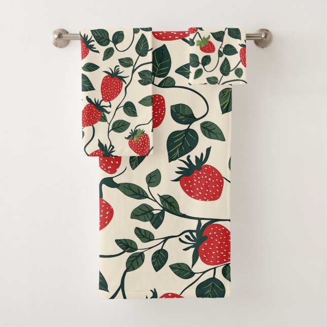 Conjunto De Toalhas Padrão da vinha de morango (Insitu)