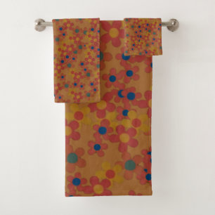 Conjunto De Toalhas padrão das flores de aquarela vintage