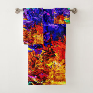 Conjunto De Toalhas Padrão de Abstrato colorida impressionante