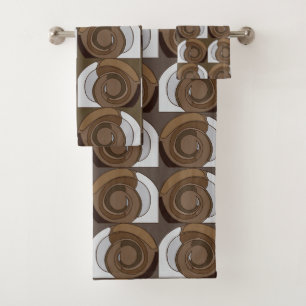 Conjunto De Toalhas Padrão de Abstrato de caracol