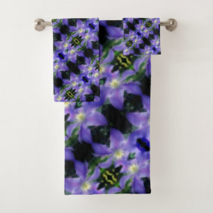 Conjunto De Toalhas Padrão de Abstrato de Flor de Clematis Puro Suave