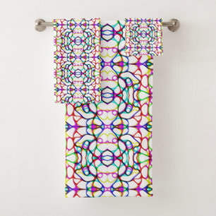 Conjunto De Toalhas Padrão de Abstrato de várias cores