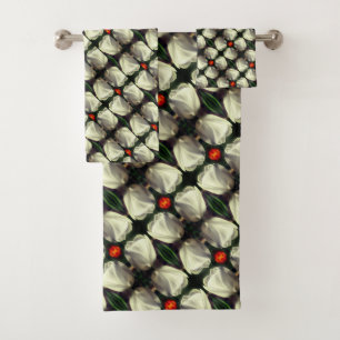Conjunto De Toalhas Padrão de Abstrato do ventilador da anca branca