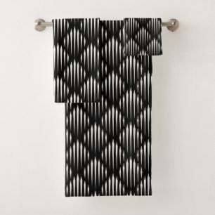 Conjunto De Toalhas Padrão de abstrato preto e branco