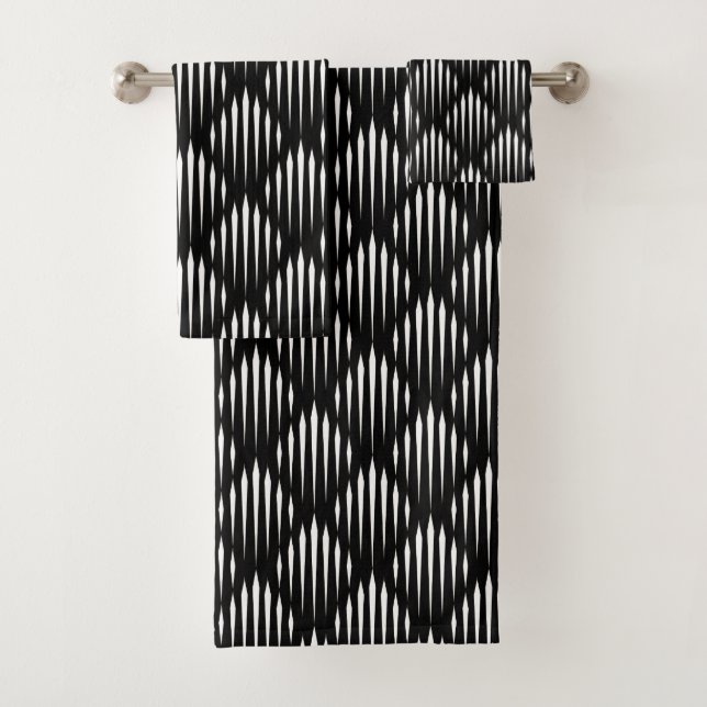 Conjunto De Toalhas Padrão de abstrato preto e branco (Insitu)