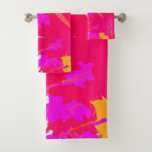 Conjunto De Toalhas Padrão de Abstrato rosa elegante