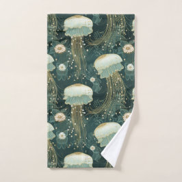 Conjunto De Toalhas Padrão de águas-vivas legante - Nome personalizado