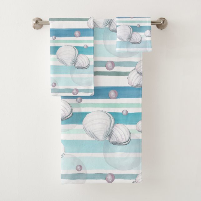Conjunto De Toalhas Padrão de Aquarela de Tartarugas (Insitu)